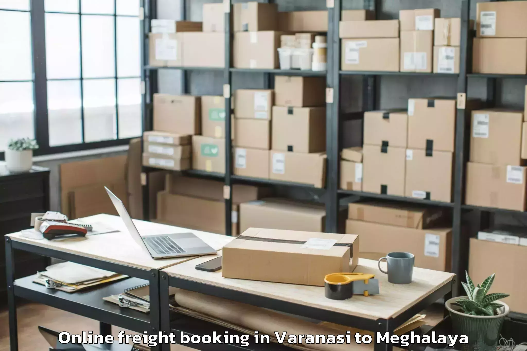 Top Varanasi to Mawsynram Online Freight Booking Available